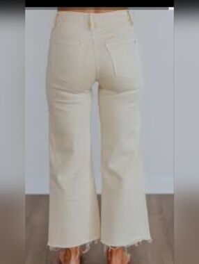 Lands' End Cream Wide-Leg Women Pants